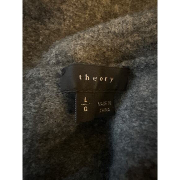 Women L Theory Dreeden Avalon Wool Yak Cowl Turtleneck Sweater Smokey Grey - Picture 7 of 7